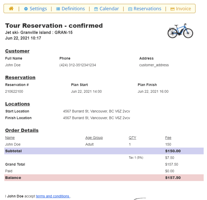 Example Invoice